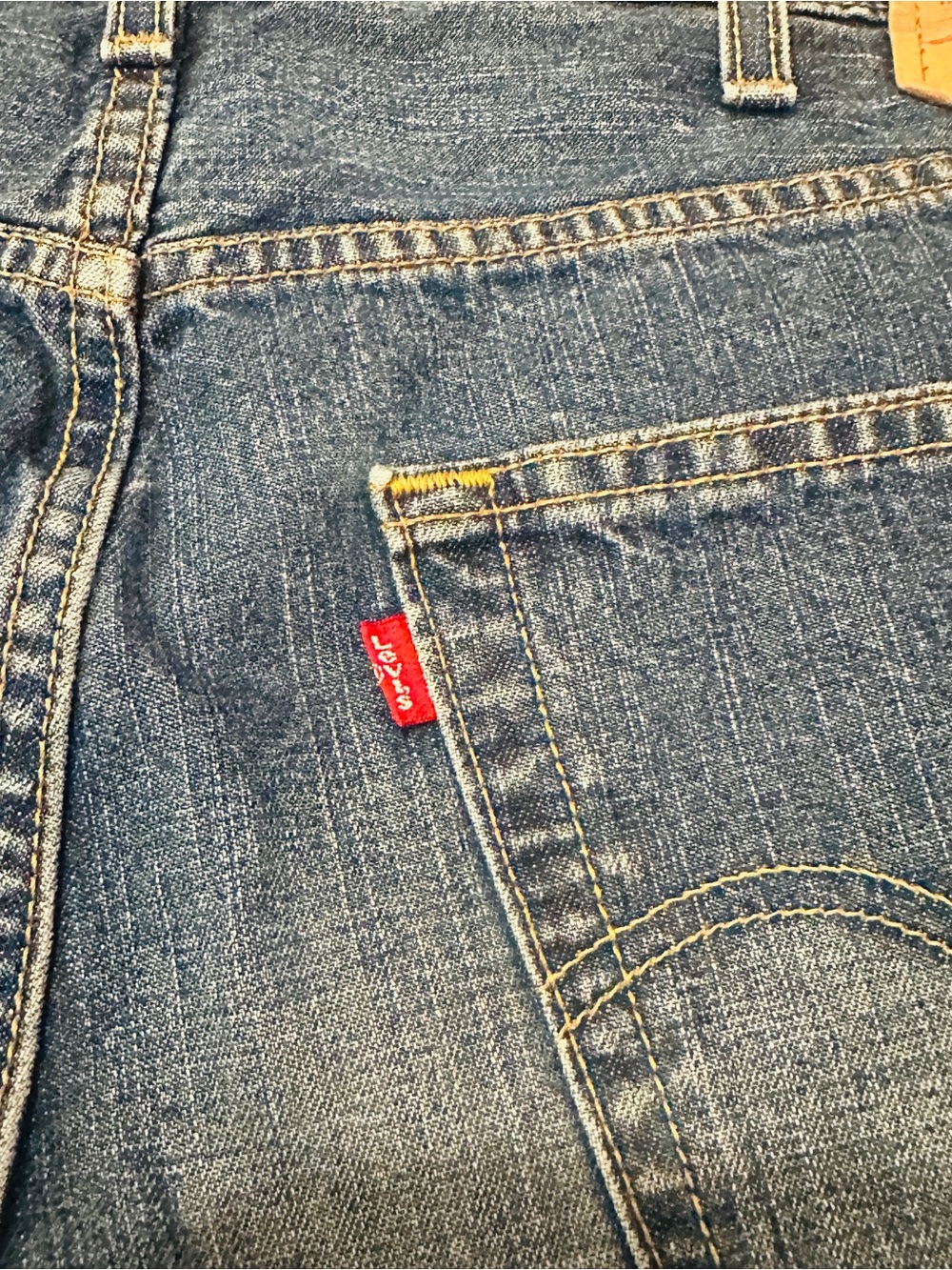 Levi's Vintage 529 Short Men's Blue Denim Jorts 100% Cotton Low Rise Size 38 Y2K - Picture 4 of 7